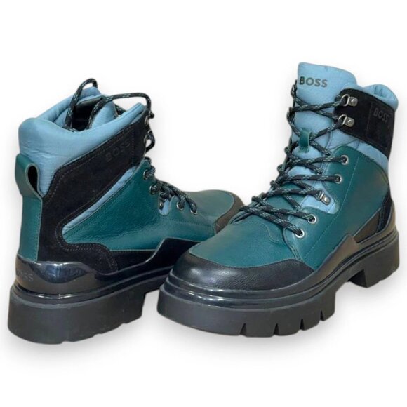 BOSS Chanan Men's Green Black Leather Ankle Boots US 9 (UK 8 EU 42) MSRP $380 - Picture 4 of 4